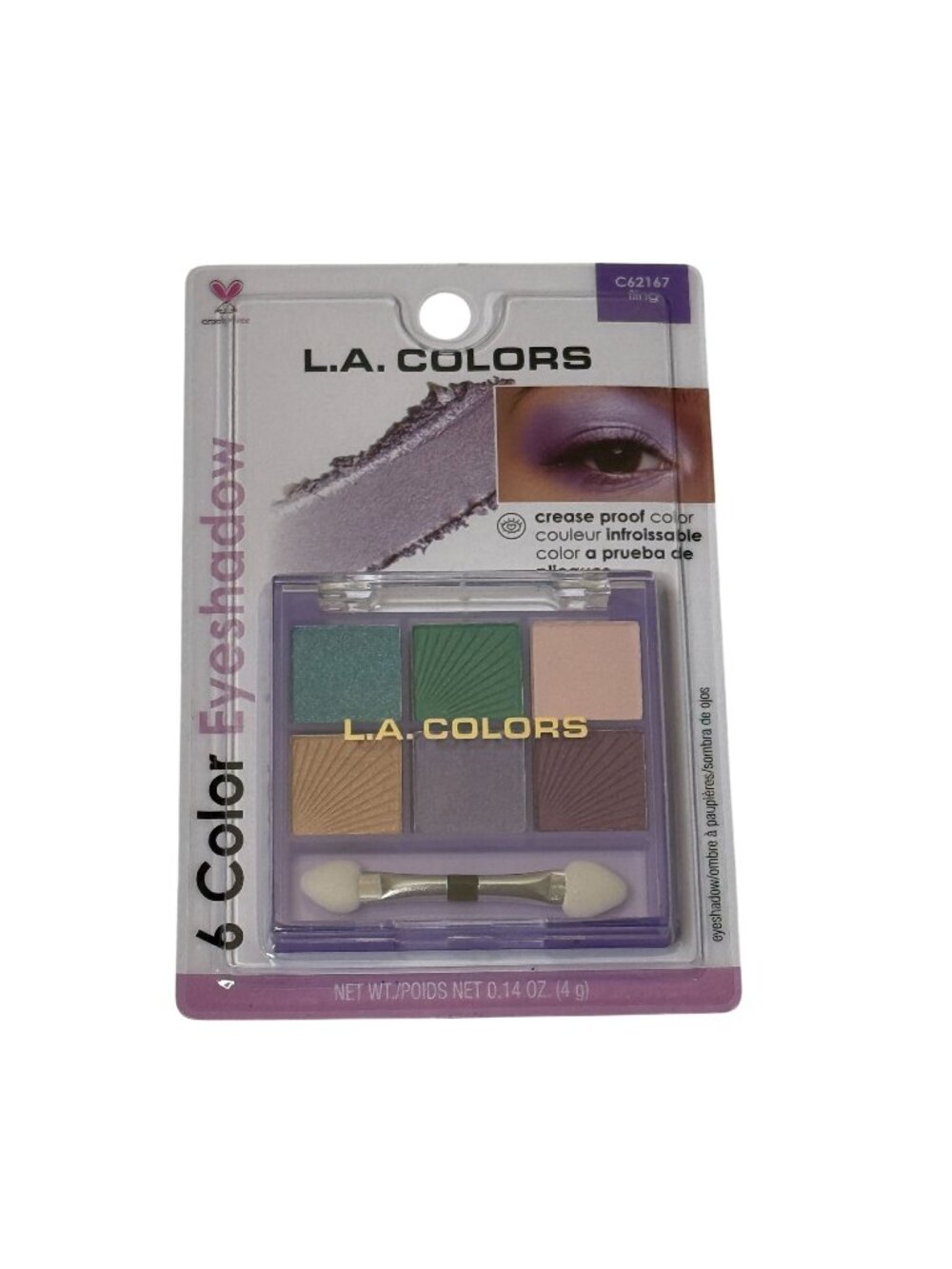 LA Colors Fig 6 Color Eyeshadow Palette Crease Proof Makeup New Sealed